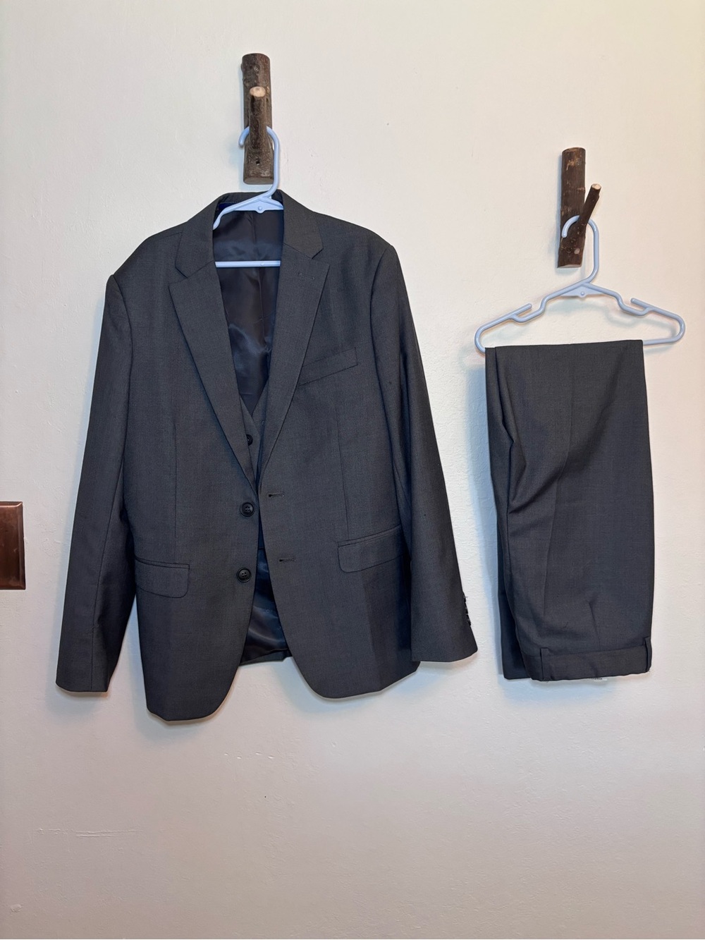 Boys size 12 Tailored Dark Gray Two-Piece Suit - Classic Formal Set